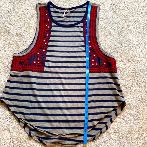 Free people vintage Y2K mirror embroidered oversized tank. Size XS - Picture 9 of 11